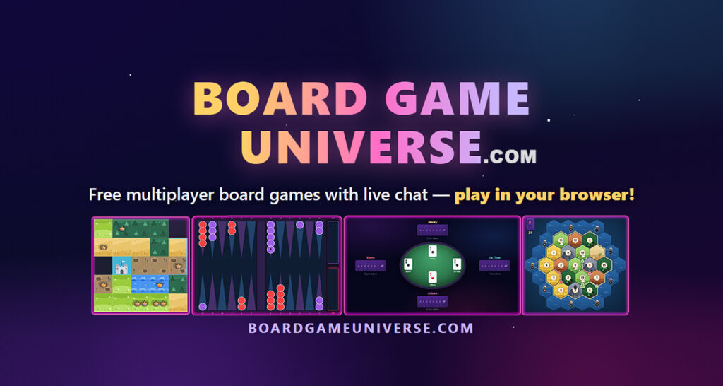 Board Game Universe - Free multiplayer board games with live chat. Play in your browser!